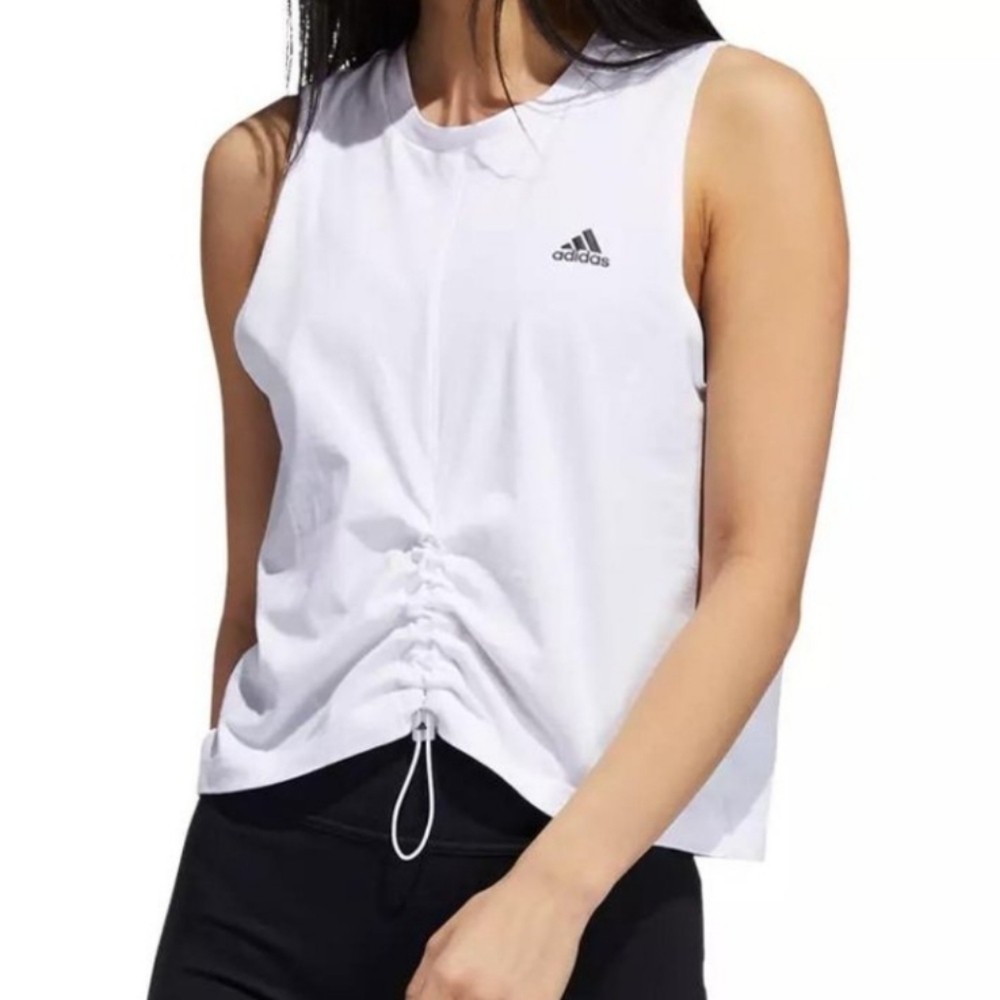 NWT Adidas Women's White Sleeveless Cinch Tank Top